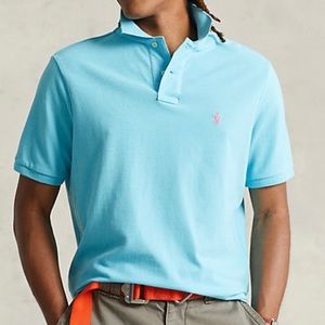 Polo Ralph Lauren Custom Fit Soft Cotton Light Blue Polo Shirt